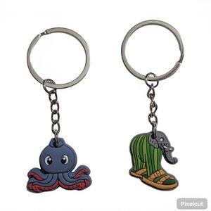 Novelty Funny Meme Inspired Italian Brainrot Keychain Set